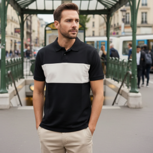 Polo bandes horizontales homme