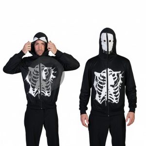 Déguisement adulte sweet-shirt squelette Blanc Taille XS